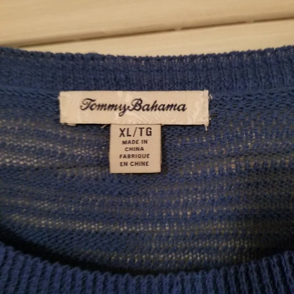 Tommy Bahama Pullover Sweater Turkish Sea Blue L